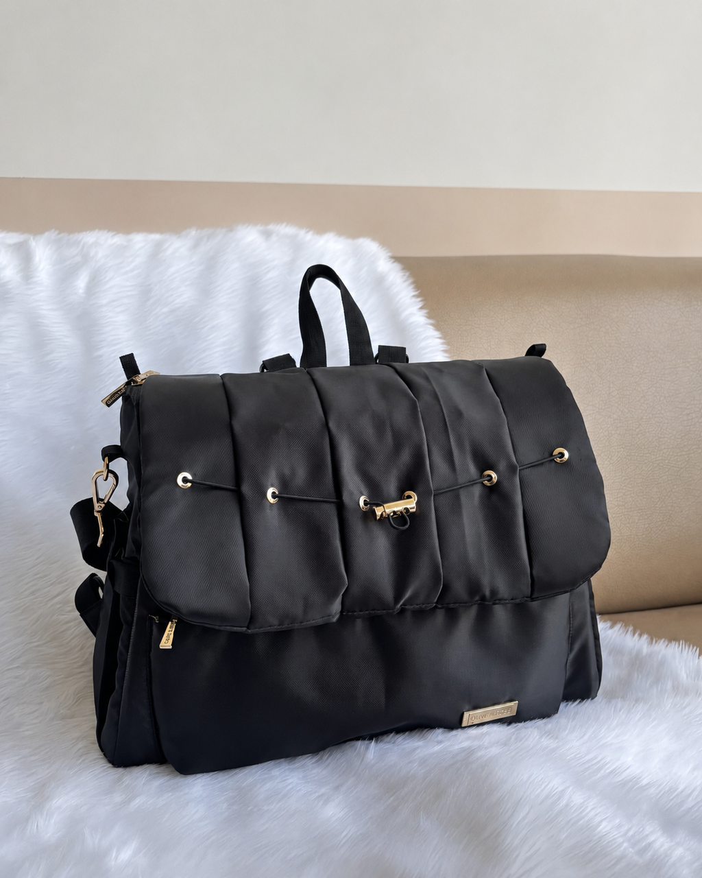 NEST Black Diaper Bag