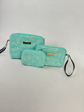 Pouch Set-Light green florals