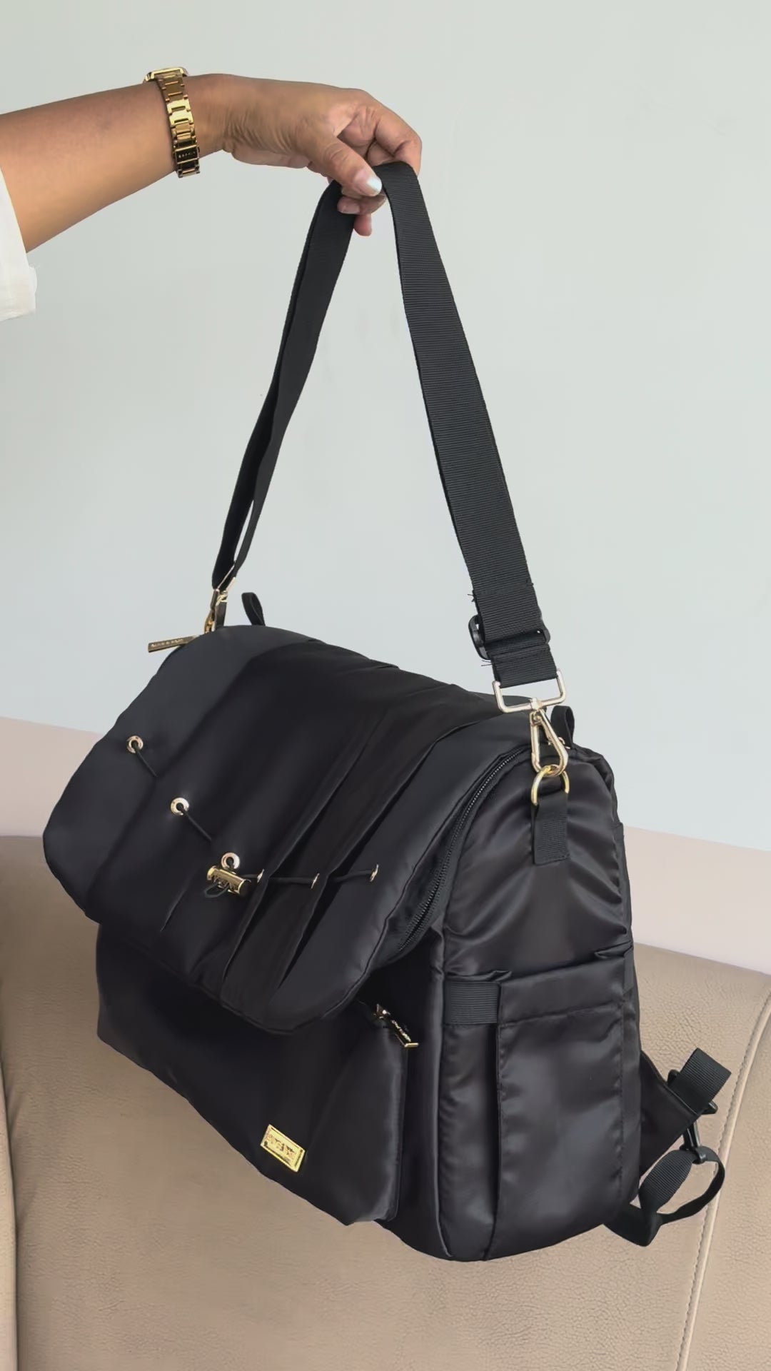 NEST Black Diaper Bag